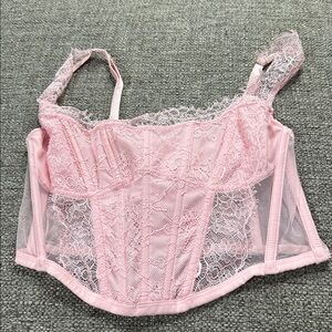 Victoria’s Secret Dream Angels PINK Lace Bustier Top